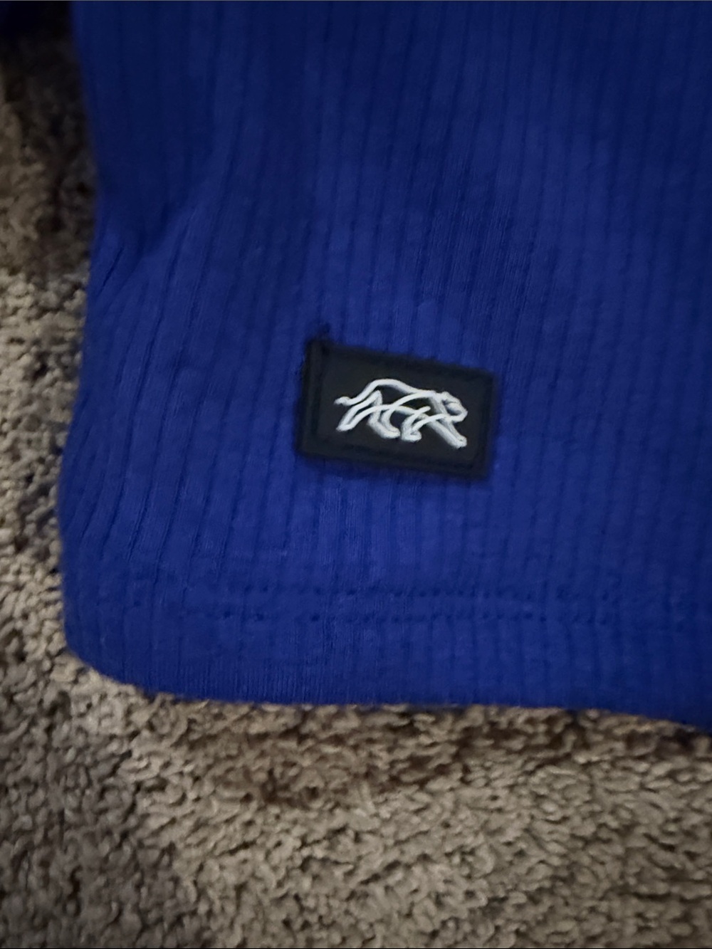 Tiger Friday Girls' Royal Blue Ribbed Long Sleeve Crop Top - Picture 3 of 3